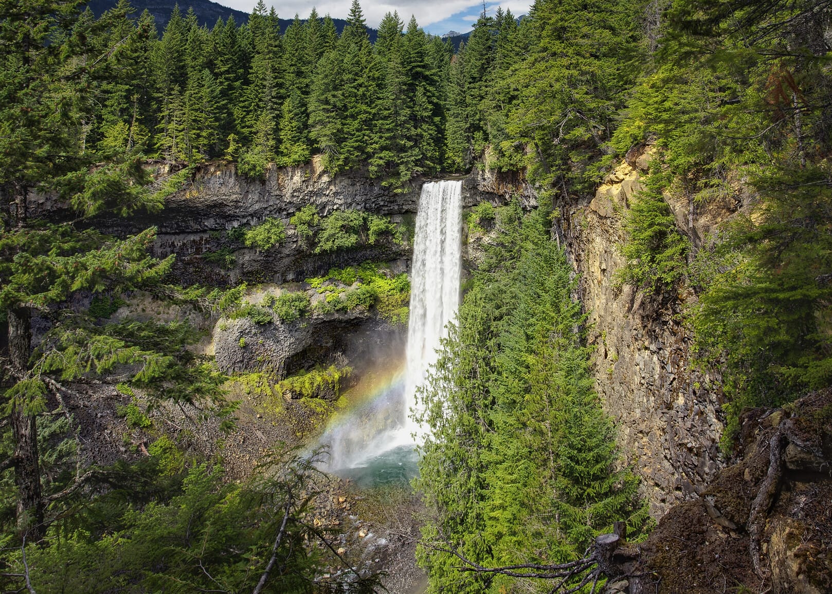 Aerial view of Brandywine falls in Whistler