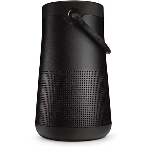 Bose SoundLink Revolve+ II portable Bluetooth speaker in black with fabric handle and water-resistant design.