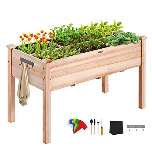 VEVOR raised garden bed made of fir wood, 47.2 x 22.8 x 30 inches for growing plants