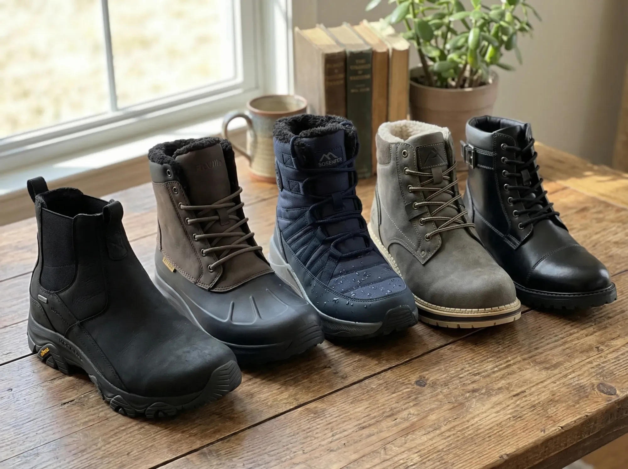 Product collection display for best winter boots for men with wide feet
